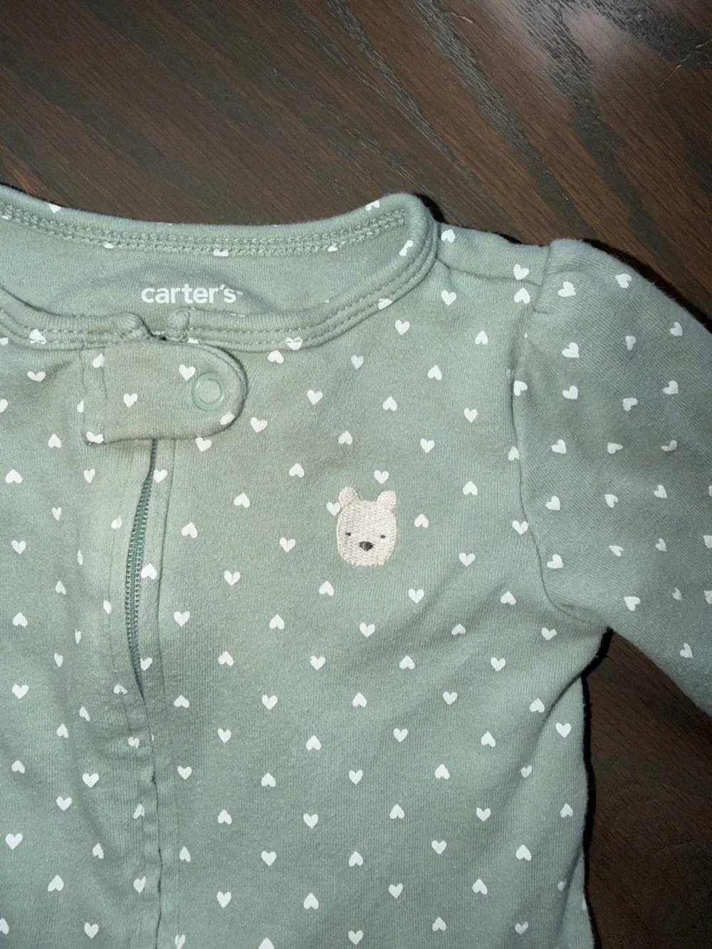 Carter’s Mint Green Polka Dot 2-Way Zip Cotton Sleep & Play Pajamas | 9M
